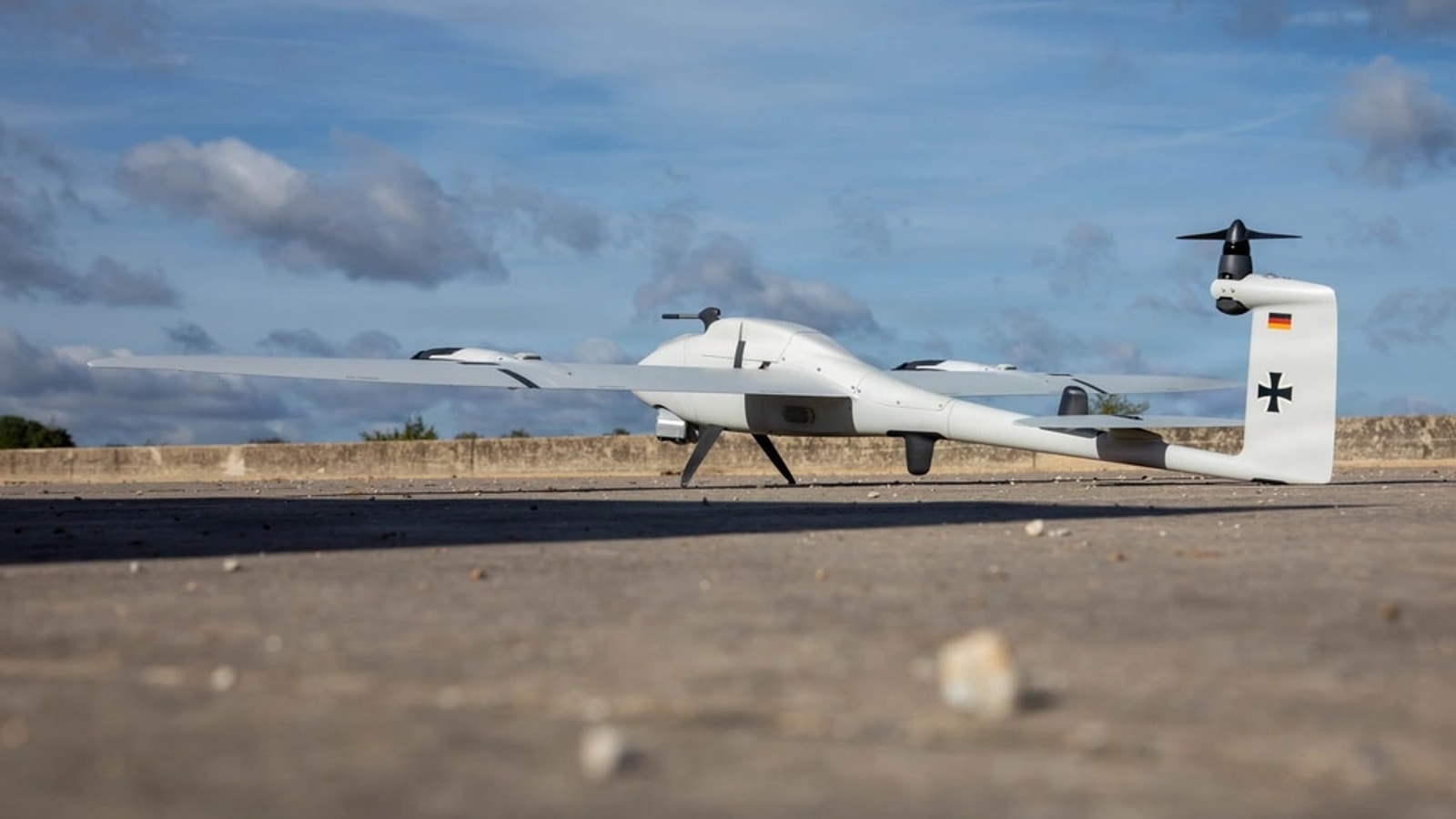 U.S. Army soldier testing a Vector-AI drone during Saber Junction 26 in Germany