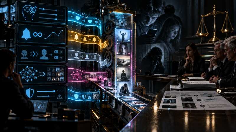 Engagement optimization, notifications, age handling and recommendations entering legal accountability