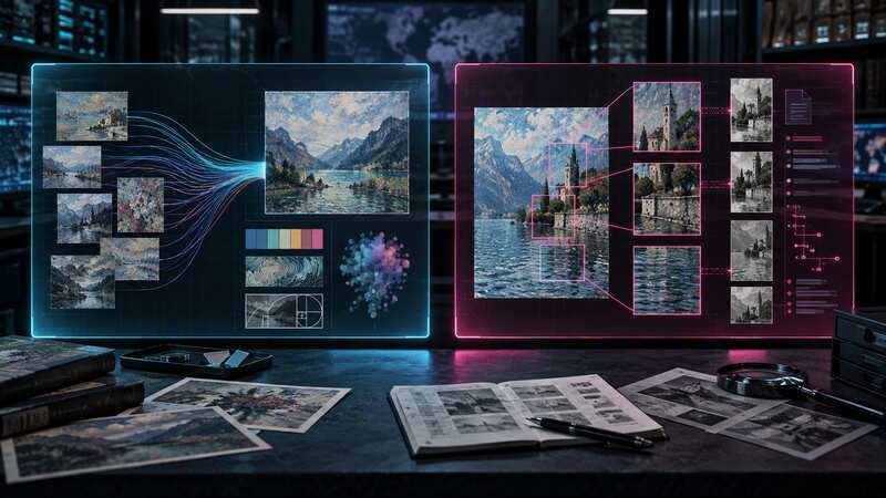 Influence signals separated from concrete copied elements through provenance and forensic comparison