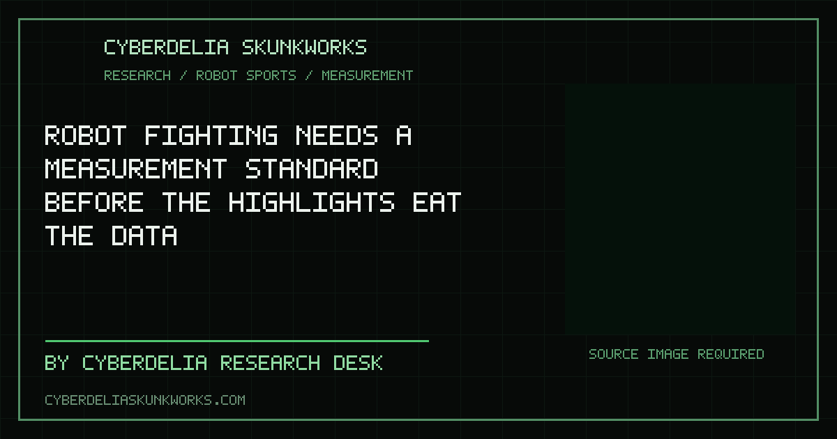 Robot Fighting Needs a Measurement Standard Before the Highlights Eat the Data