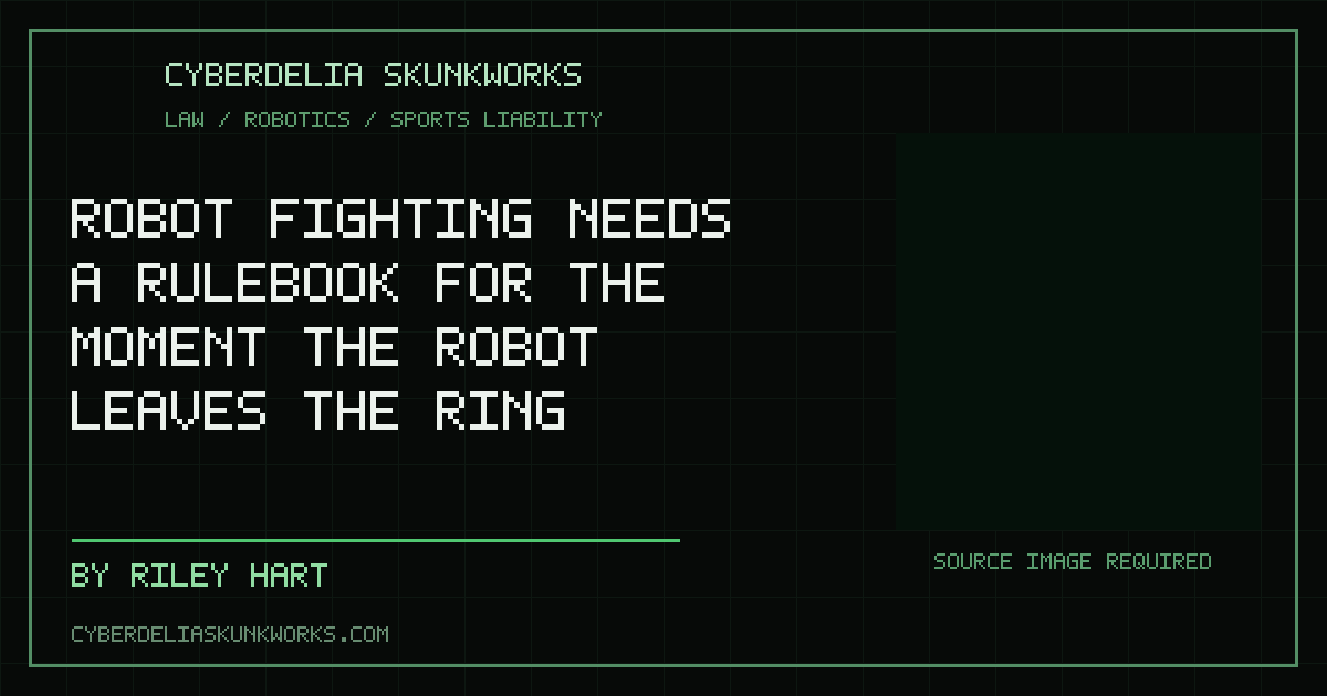 Robot Fighting Needs a Rulebook for the Moment the Robot Leaves the Ring