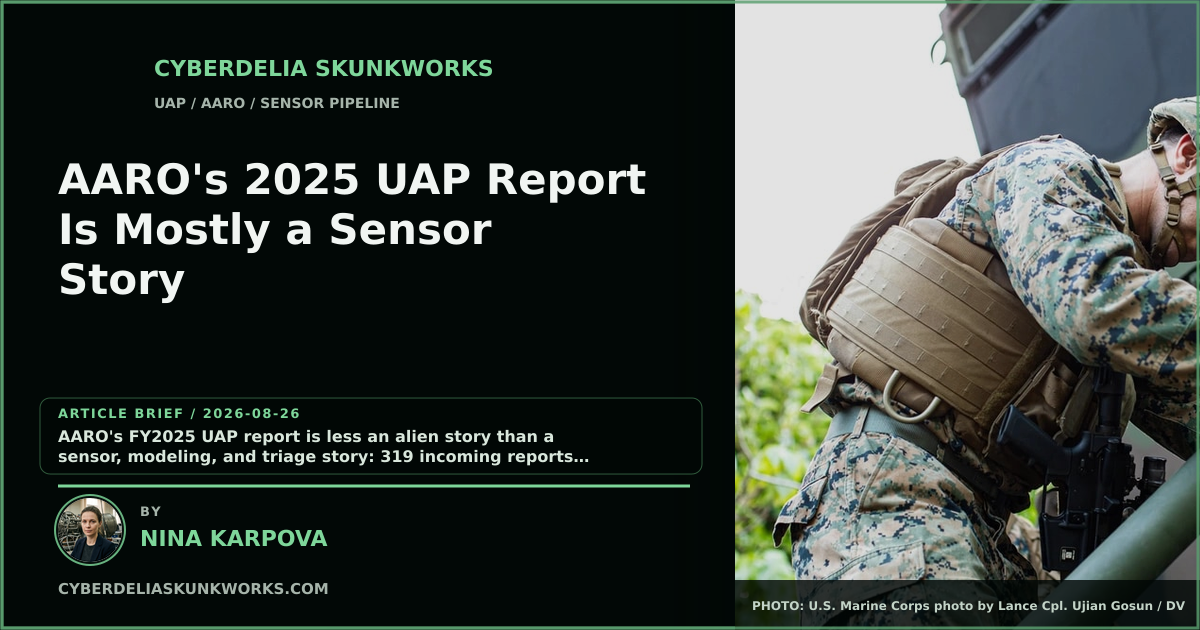 AARO FY2025 UAP sensor-pipeline analysis